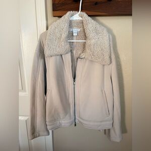 Athleta Tan Teddy Jacket with Shearling Collar